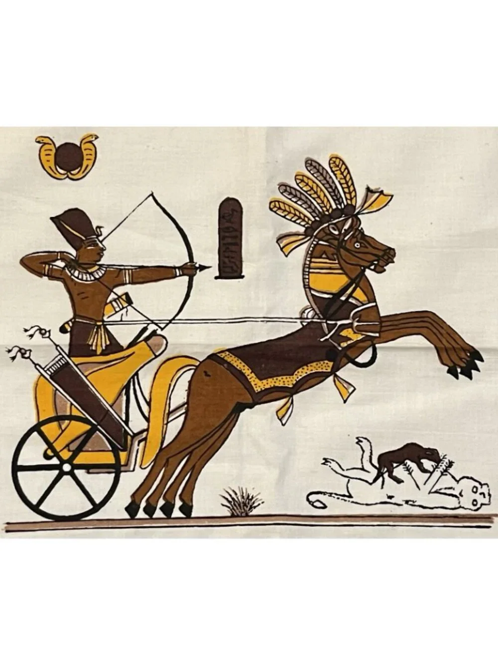 Vintage Egyptian Cotton Napkins Set of 6 Made in Egypt Pharaoh Chariot Egyptian
